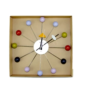 Orient Wood Ball -Multi Color Wall Clock For Home,Office,Restaurant Size 40X40 Multicolor