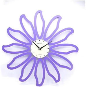 ORIENT Spider Flower Wooden Wall Clock Purple Color OC-TS-114 Size 55X55 CM