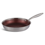 26Cm Fry Pan With Lid Wine Honey Comb Coating