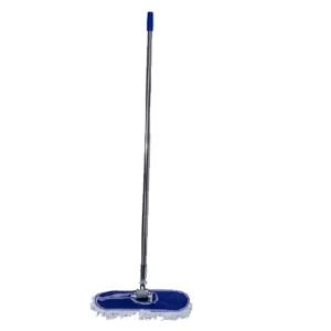 Cleano Flat Cotton Mop With Stainless Steel Stick 42 Cm Wide Mop 360 Degree Rotatable Mop Head