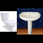 WC Toilet With Complete Fittings & Ceramic Wash Basin With Big Size