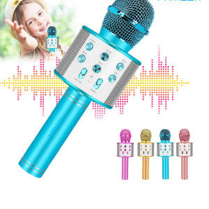 Wireless Bluetooth Karaoke Microphone for Kids 5 in 1 Portable Handheld Karaoke Mic Speaker Player Recorder