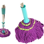 Cleano Mop Easy Wringing Mop, With 132Cm Long Stainless Handle, Wet Mops For Floor Cleaning, Commercial Household Clean