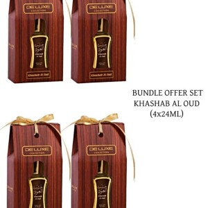 Ultimate Bundle Offer Set - Khshab Al Oud Perfume Oil 24ml Unisex  Perfumes Gift Set  (Pack of 4)
