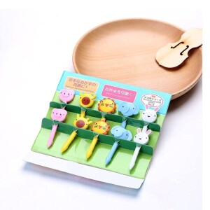 10 Pieces Cute Animals Food Fruit Fork Picks For Kids