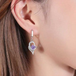 925 Sterling Silver Crystal Zircon Drop Earrings For Women