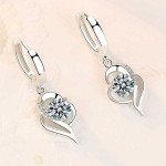 925 Sterling Silver Crystal Zircon Drop Earrings For Women