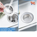 2 PCS Stainless Steel Kitchen Sink Strainer, Bathroom Drain Hair Catcher Strainer Basket for Kitchen Sink Bathroom Bathtub