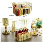 Lipstick Storage Case with Lid,Cosmetic Storage Box,40 Slot Transparent Clear Lipstick Holder Display Case
