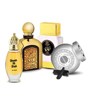 Ultimate Luxury Fragrance Pack Gift Set - Eau De Parfum Lulu & Elegant 100ml | Ameer Al  Arab 10ml Perfume Oil | Mamoul Al Arab 50gm