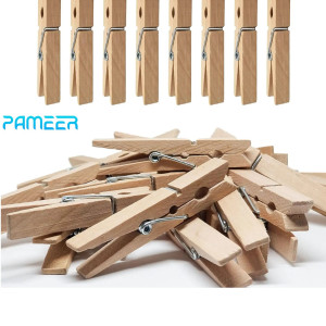 Wooden Clothespins Natural Bamboo Clothes Pegs Anti Rust and Moisture Resistant Wooden Craft Pins Durable