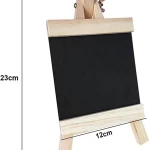 Rosymoment Chalkboard Small Black Board 12x23 cm Tabletop Notice Board with Wooden Stand