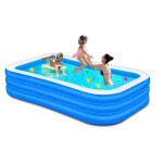 Inflatable Swimming Pool, Thickened Abrasion Resistant Family Full-Sized Above Ground Kiddie Inflatable Swimming Lounge Pool