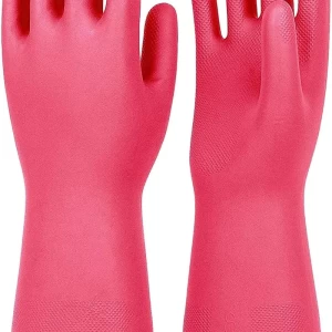 Cleano Household Latex Gloves, Rubber Dishwashing Gloves, Extra Thickness, Long Sleeves, Kitchen Cleaning, Working, Painting