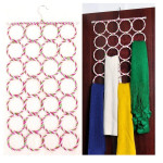 28 Loop Scarf Hanger Cloth holder Closet Door Organizer Hanger for Scarf Bel Shawl Tie Ring Rope Slots Clothes Holder Non-Slip