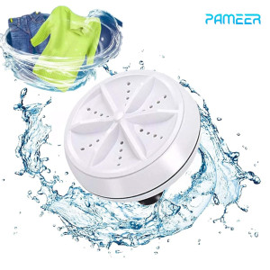 Mini Washing Machine Ultrasonic Turbine Portable Turbo Mini Washer for Travelling Business Trip Camping College Room