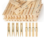 Wooden Clothespins Natural Bamboo Clothes Pegs Anti Rust and Moisture Resistant Wooden Craft Pins Durable Clothing