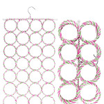 28 Loop Scarf Hanger Cloth holder Closet Door Organizer Hanger for Scarf Bel Shawl Tie Ring Rope Slots Clothes Holder Non-Slip