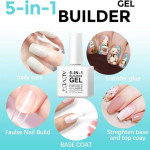 Aliver 5 in 1 Builder Nail Gel For LED & UV Lamps 15ml