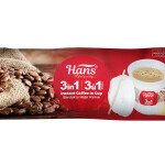 Hans 3 in 1 instant Coffee in Cup, 6 Cups Flow Pack