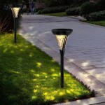 Solar Pathway Lights Outdoor, Bright Solar Lights Outdoor,2 Pack Solar Powered Landscape Lighting for Garden, Lawn, Patio, Yard, Walkway