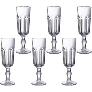 Cristal Glassware Set of 6 ,Elegant Unbreakable Hard Crystal Goblets 150ml