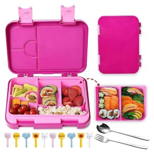 Bento Boxes for Kids and Toddlers,710ml Bento Lunch Box with 6 Compartments