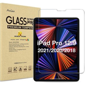 iPad Pro 12.9 Screen Protector 2022 2021 2020 2018, Tempered Glass Screen Film Guard Screen Protector