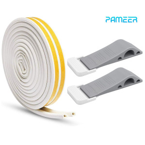 Door Stoppers Security Wedge and Door Jammer Rubber Stopper with Weather Stripping 5 Meter Self Adhesive Foam Window