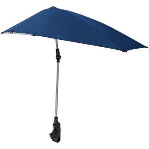 Outdoor Clamp On Umbrella SPF 50+ Adjustable Umbrella with Universal Clamp Outdoor Sun Shade Umbrella