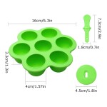 Silicone Popsicle Molds, 7-cavity DIY Collapsible Popsicle Molds BPA Free,Reusable,Green