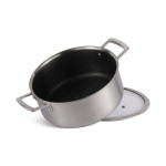 20Cm Casserole With Lid Black Honey Comb Coating