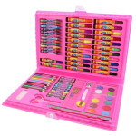 86 Piece Painting Art Set Box have Watercolors Markers Crayons Color Pencils Oil Pastels Glue Portable Drawing Kit makes