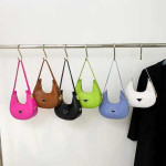 Half Moon Candy Color Ruched Hobo Women Shoulder Bags