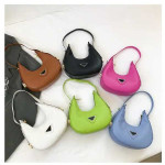 Half Moon Candy Color Ruched Hobo Women Shoulder Bags