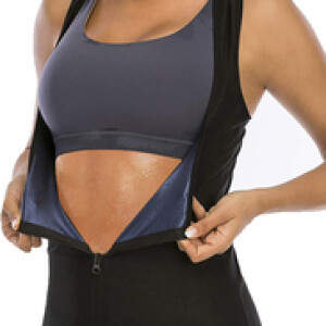 SAYFUT Sauna Sweat Vest for Women Waist Trainer Vest Sweat Tank Top Shaper for Women with Zipper, 3X-Large, Black