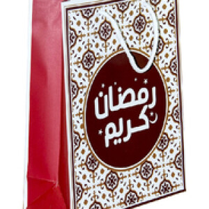 Ramadan Kareem Gift Bag Set, 12-Pieces, 32 x 26 x 10cm, White/Red