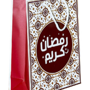 Ramadan Kareem Gift Bag Set, 12-Pieces, 24 x 17.5 x 8cm, Red/White