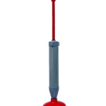 Cleano Handle Powerful Toilet Suction Plunger, Red/Grey