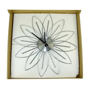 Orient Spider Metal Flower Wall Clock, Silver
