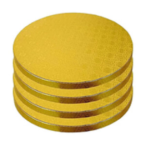 Rosymoment 14-inch Premium Quality Round Cake Board, Gold