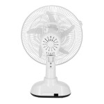 Krypton 12-Inch Table Fan with LED - 2 Speed Settings with Oscillating/Rotating and Static Feature - Electric Portable Desktop Cooling Fan
