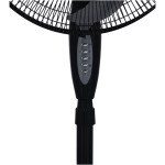 Krypton 16" Stand Fan with Remote Control - 3 Speed, 6 Leaf Blade with Safety Grill, Adjustable Height & Tilt Setting