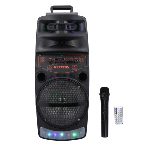 Rechargeable Portable Speaker with Microphone, KNMS5192 | 8-inch Woofer & Remote Control |  Bluetooth, USB, FM radio, TF card