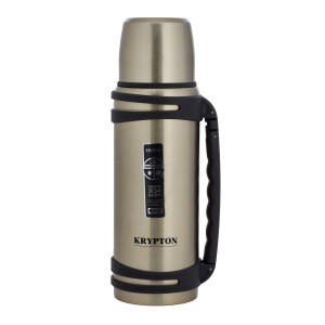 Krypton 1400 ML Stainless Steel Vacuum Flask-KNVF6334| Double Wall Insulation for Hot and Cold Beverages| Comfortable and Foldable Handle