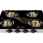 GLASS TOP FOUR BURNER GAS COOKER - MGS-GT401