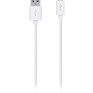 Tangle Free MicroUSB ChargeSync Cable White/Silver