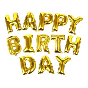 13-Piece Happy Birthday Letters Foil Balloon Set 16inch