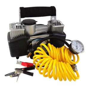 Tyre Inflator With Double Cylinder Air Compressor