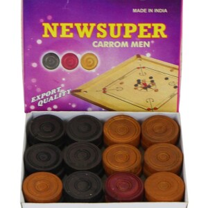 Wooden Carrom 24 Coins Set With Striker